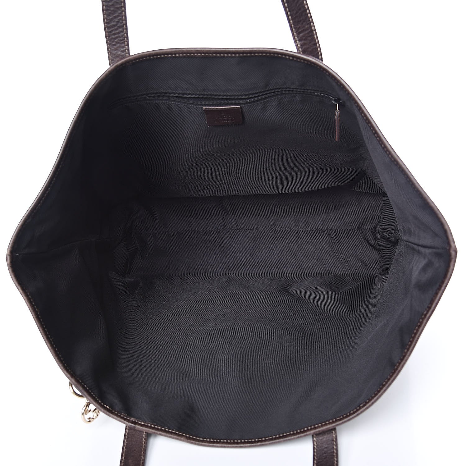 Gucci Canvas Bamboo Horsebit Print Tote Brown 5 of 14