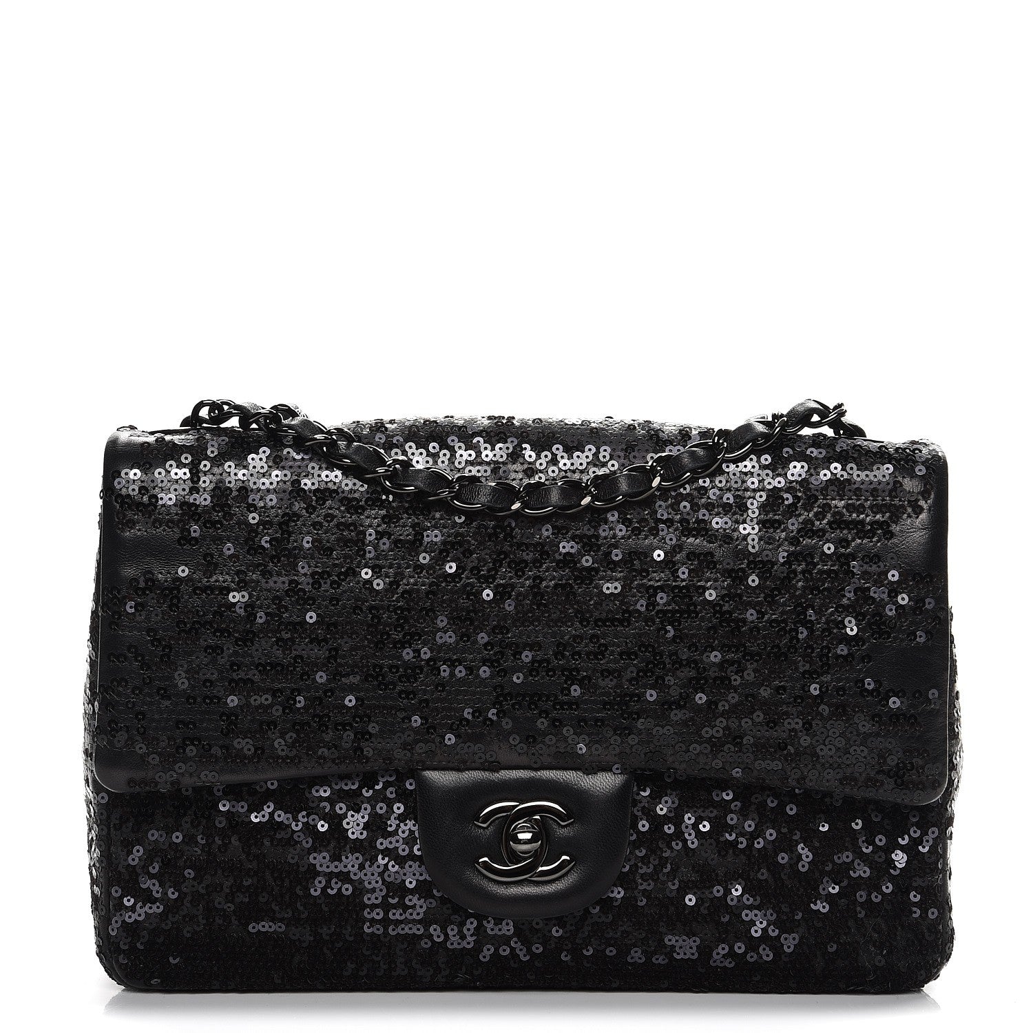 Chanel Sequin Lambskin Medium Moonlight on Water Flap Black 1 of 9