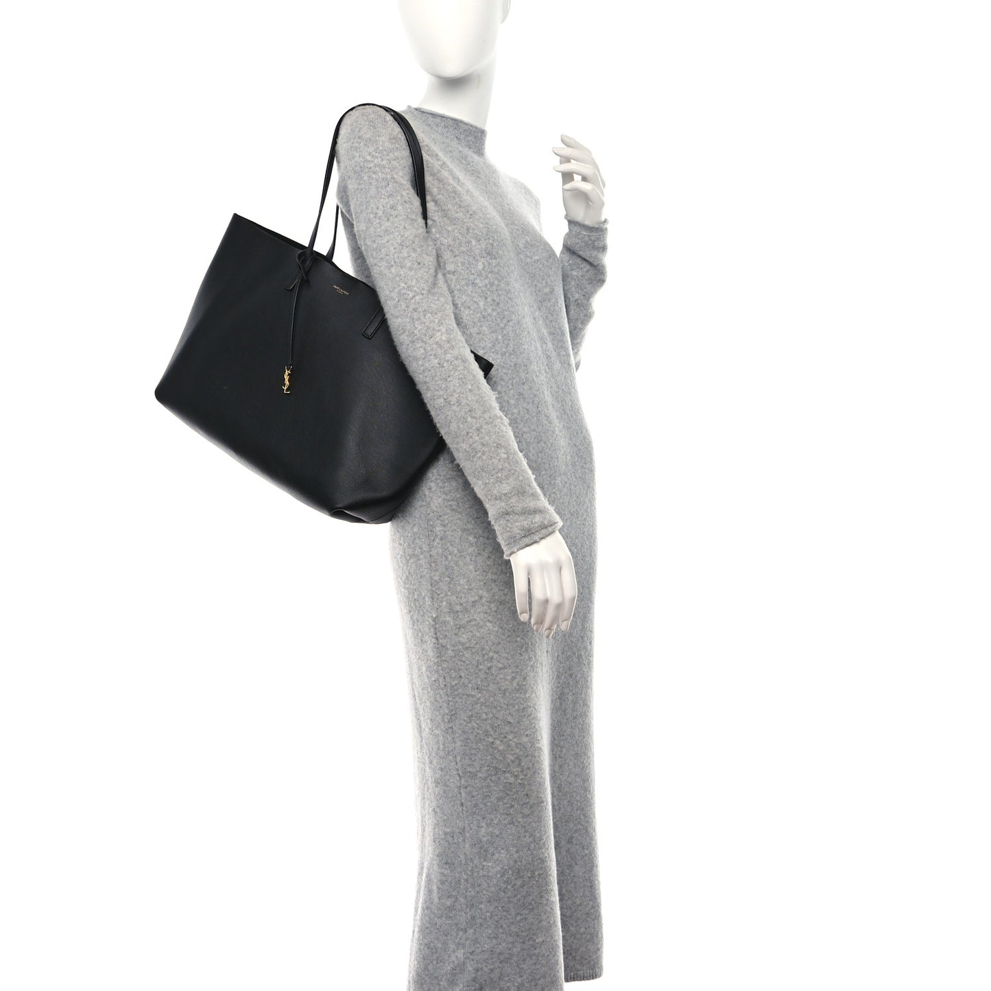 Calfskin Large Shopping Tote Black