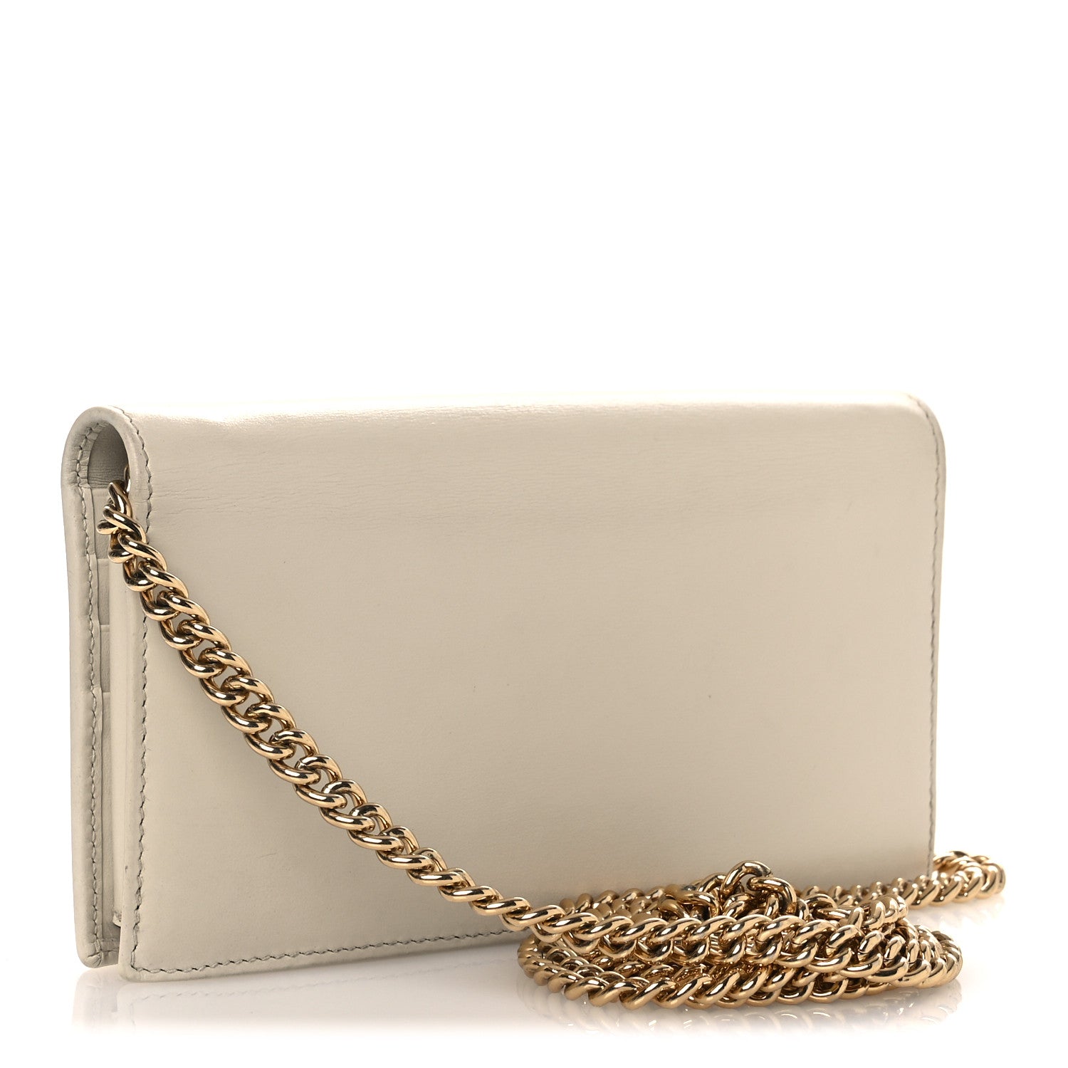 Gucci Boarded Plutone Calfskin Horsebit 1955 Wallet On Chain Mystic White 3 of 14