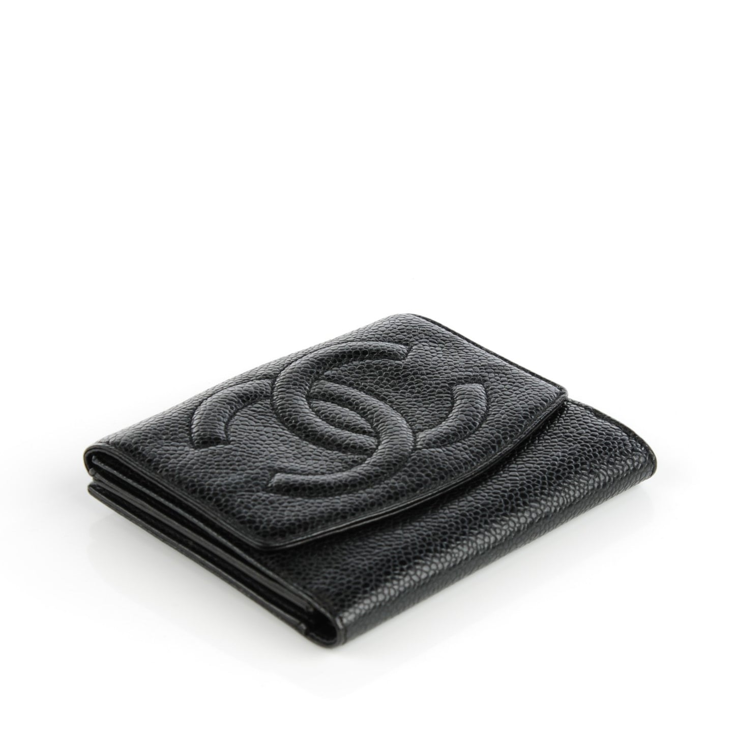 Caviar Timeless CC Compact French Wallet Black