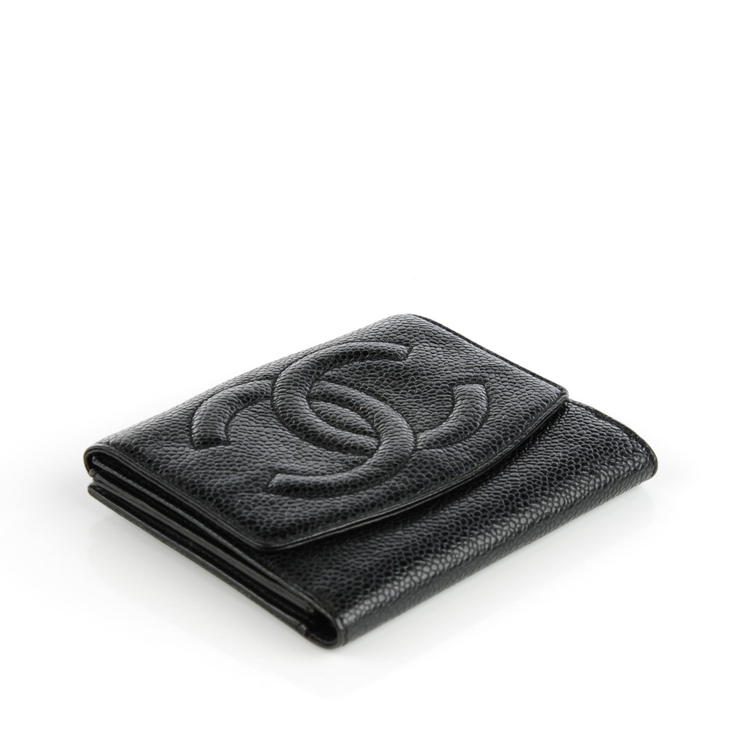 Chanel Caviar Timeless CC Compact French Wallet Black 4 of 8