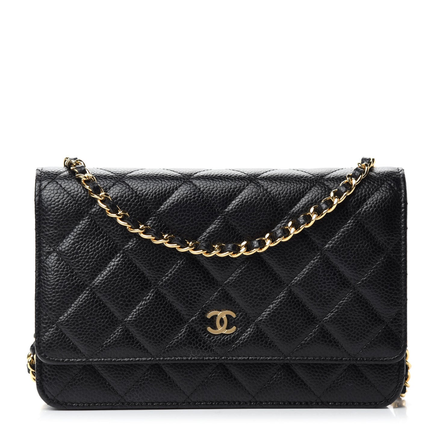 Caviar Quilted Wallet On Chain WOC Black