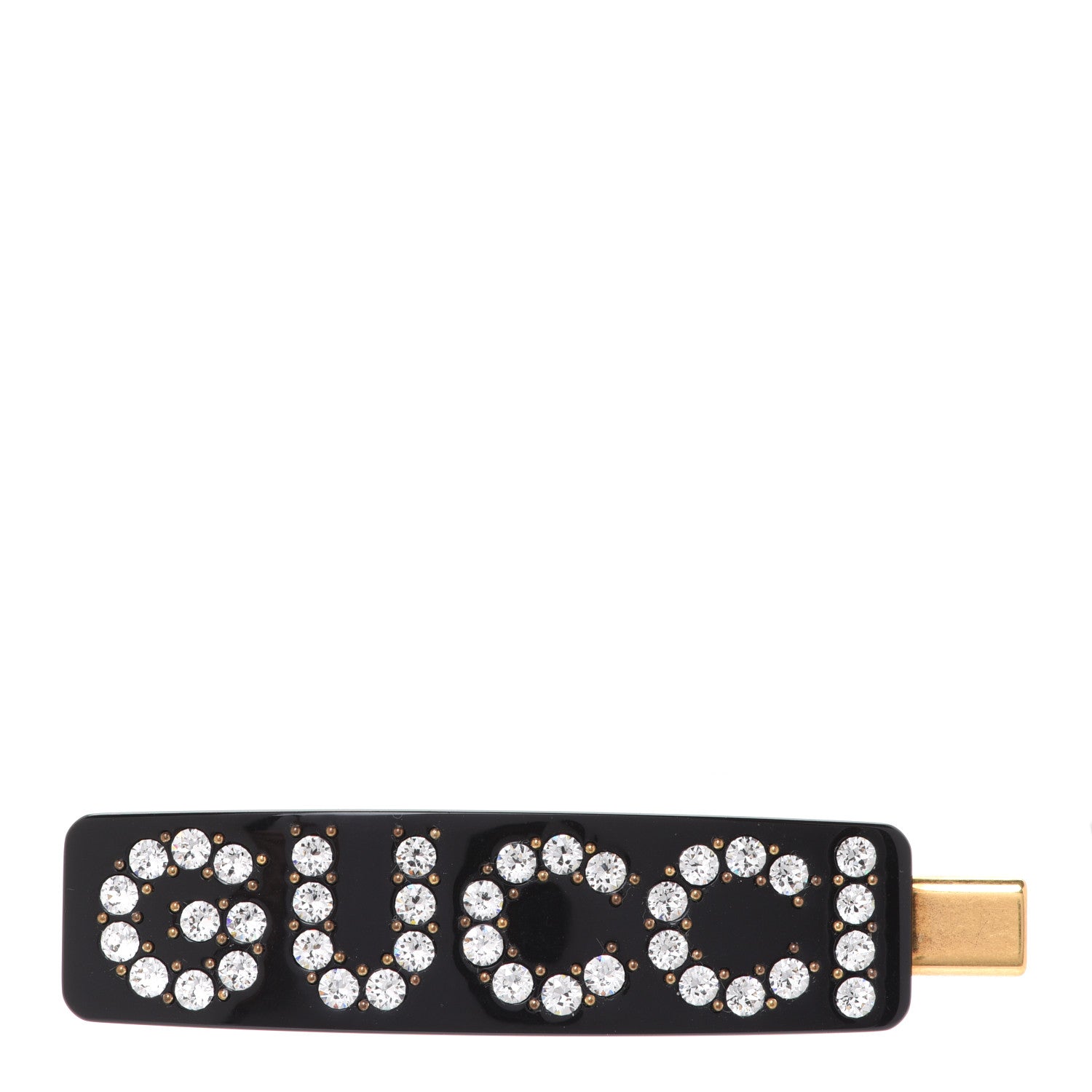 Gucci Resin Crystal Single Hair Barrette Black 1 of 4