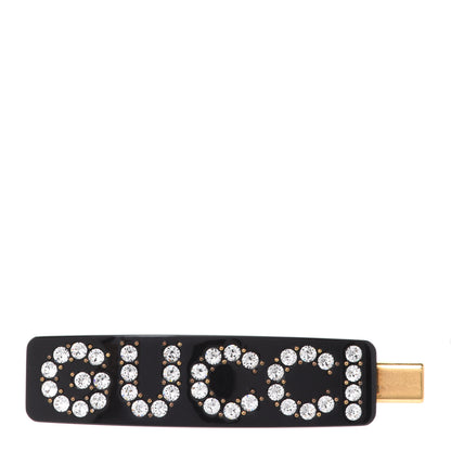 Gucci Resin Crystal Single Hair Barrette Black 1 of 4