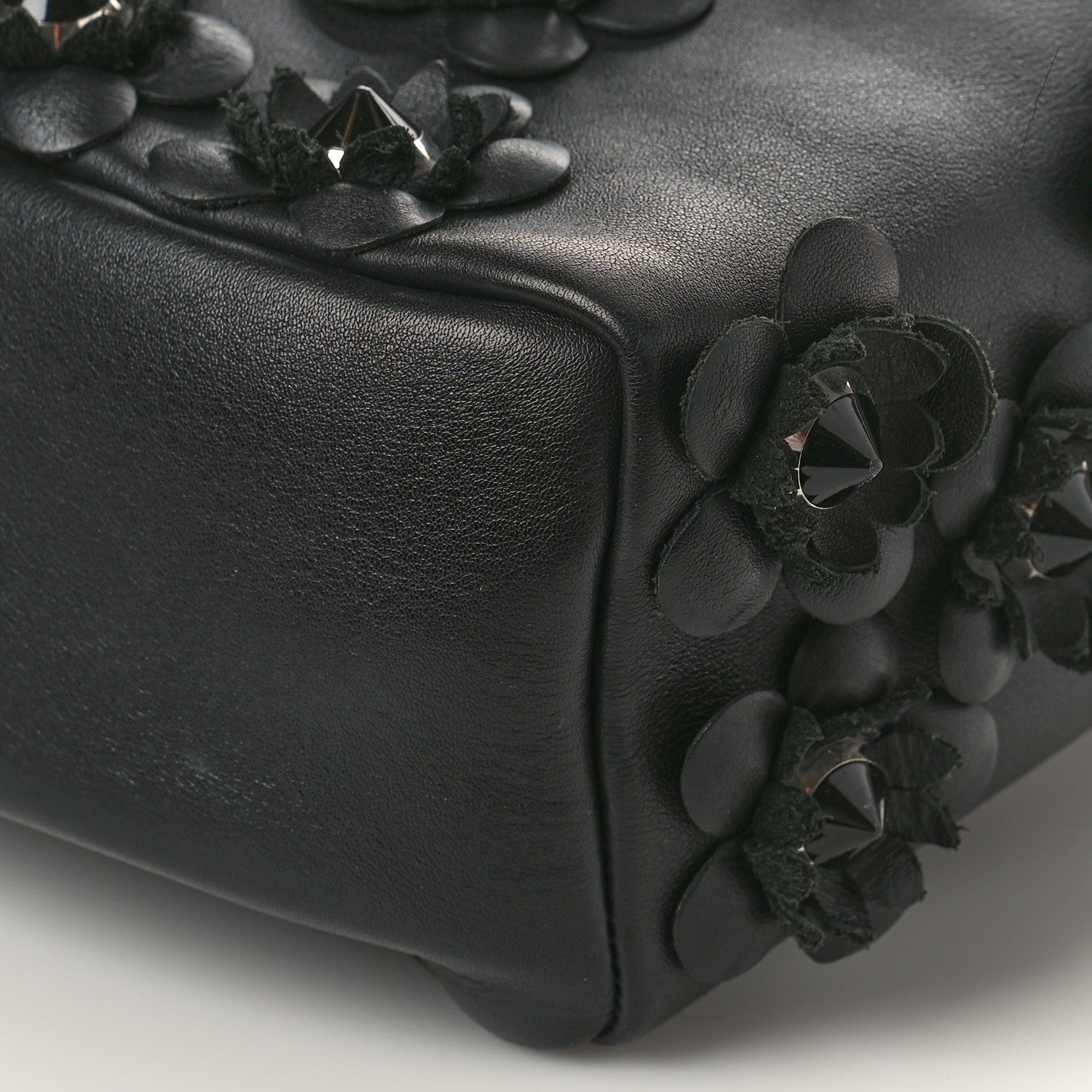 Fendi Vitello Dolce All Over Flowerland Large Backpack Black 8 of 10