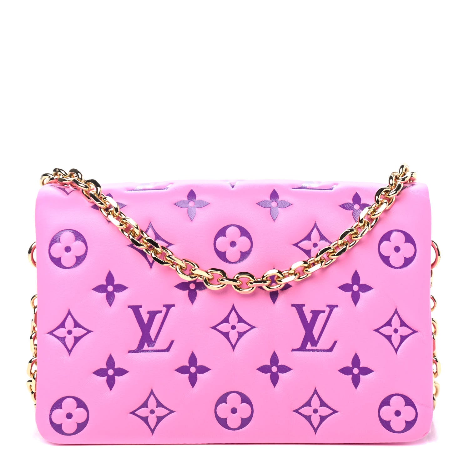 Louis Vuitton Lambskin Embossed Monogram Vuittamins Pochette Coussin Rose Violet 1 of 4