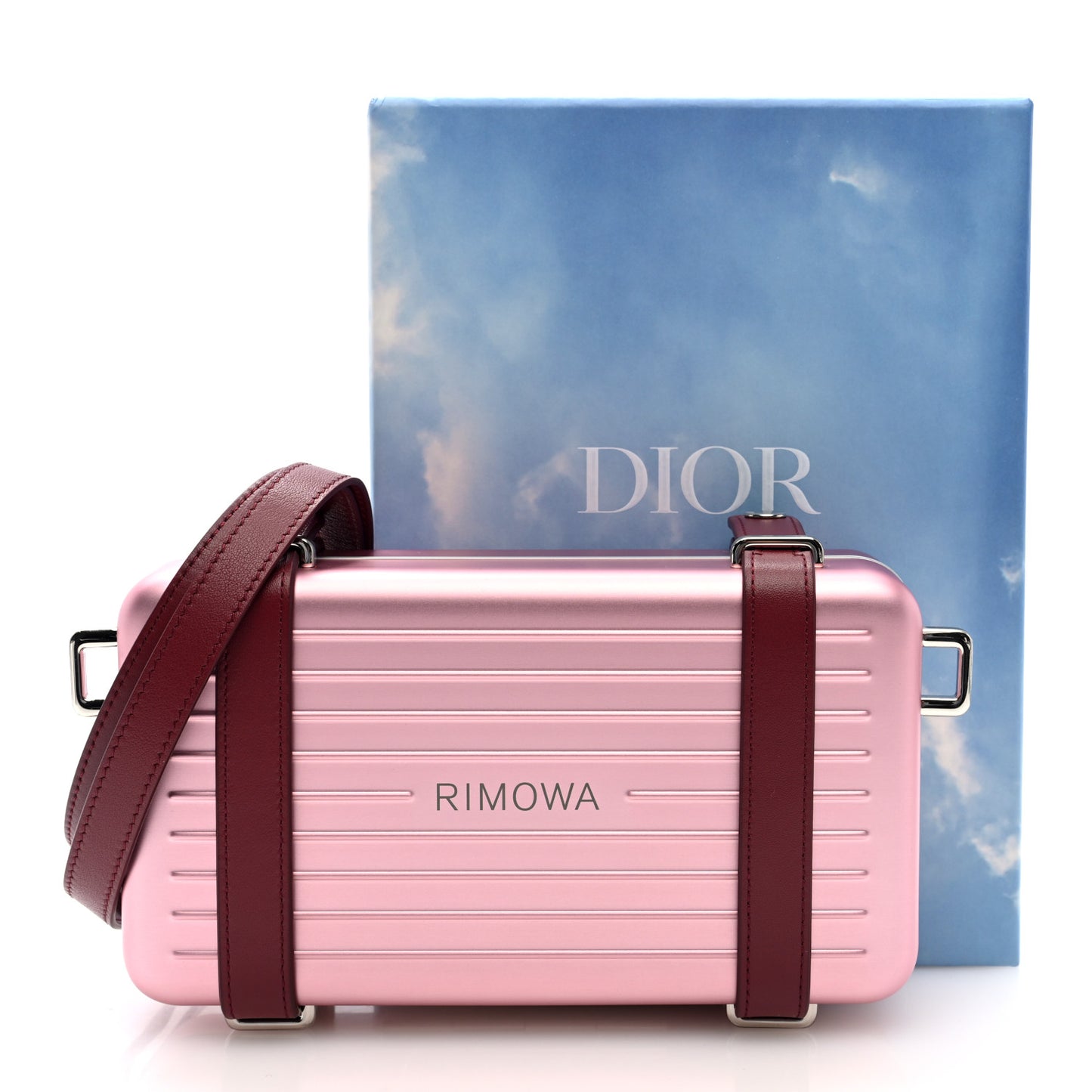 X RIMOWA Aluminum Personal Clutch On Strap Rose
