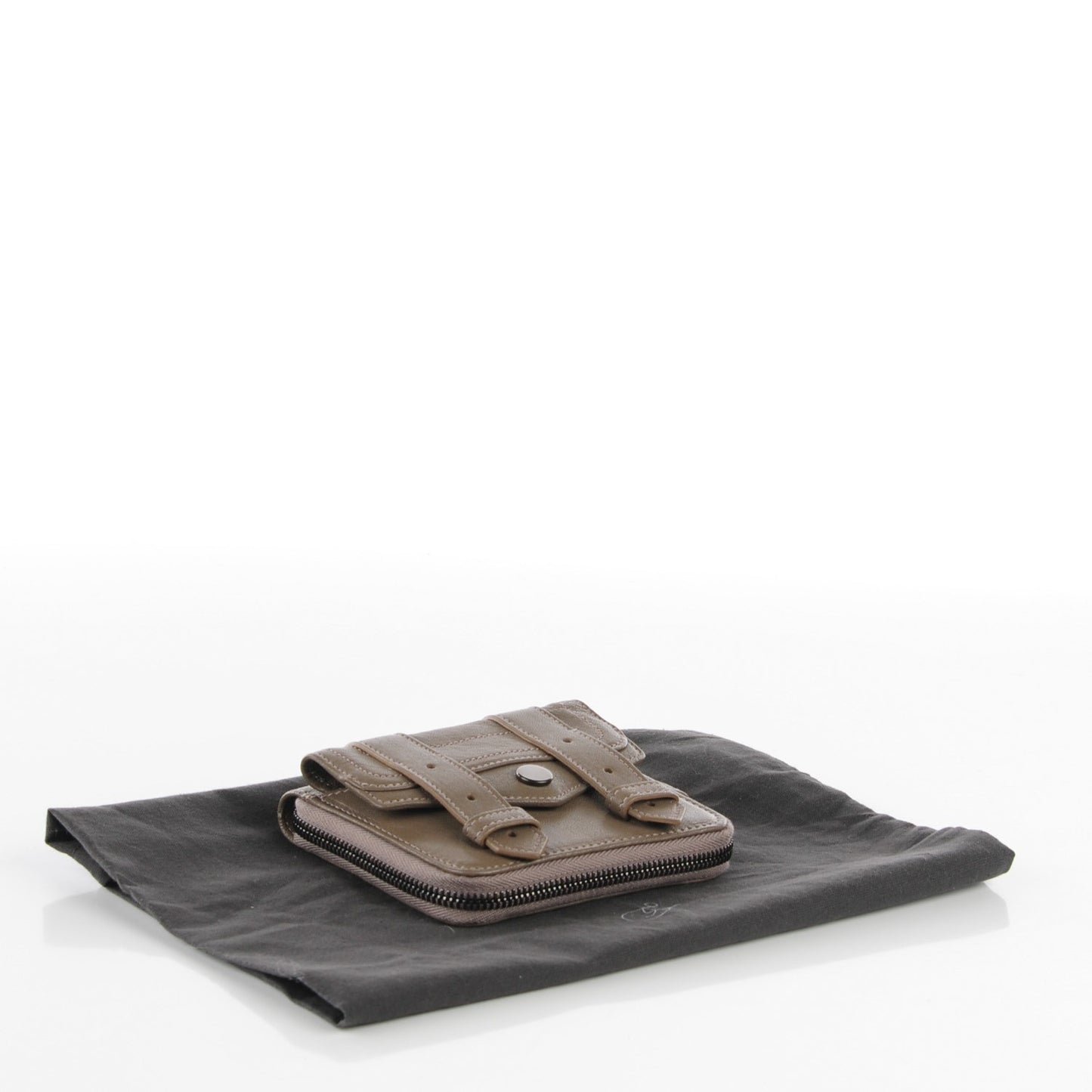 Lambskin PS1 Small Zip Wallet Smoke