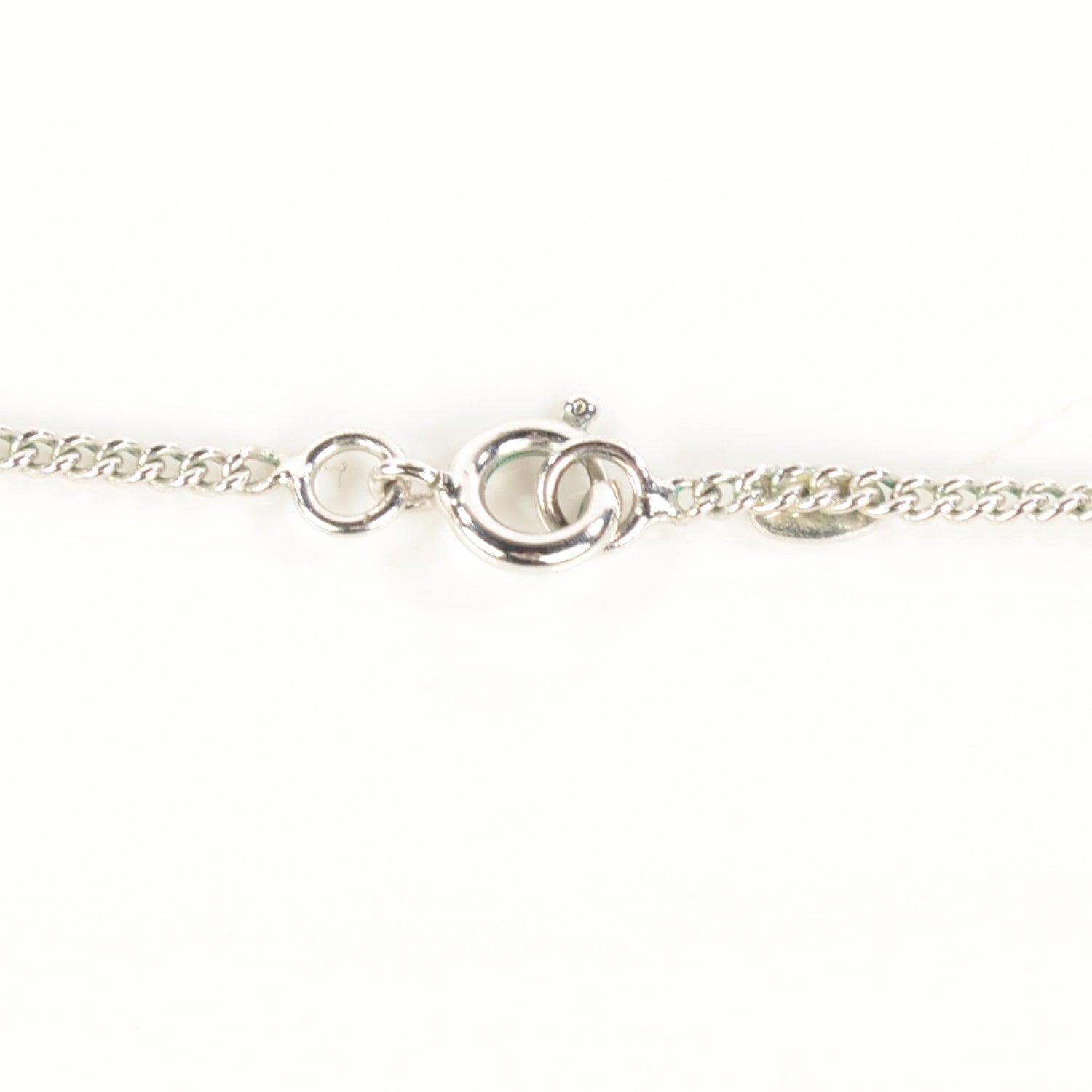Chanel Pearl Crystal CC Necklace Silver 4 of 7