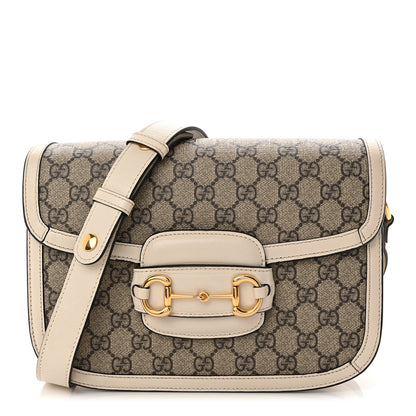 Gucci GG Supreme Monogram Horsebit 1955 Shoulder Bag Beige Mystic White 1 of 13
