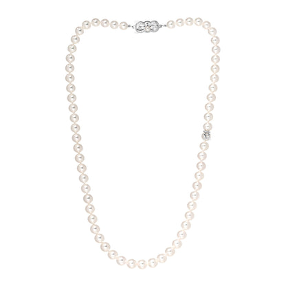 Mikimoto 18K White Gold Akoya Pearl 6-7mm Strand Necklace 17.5" 3 of 4