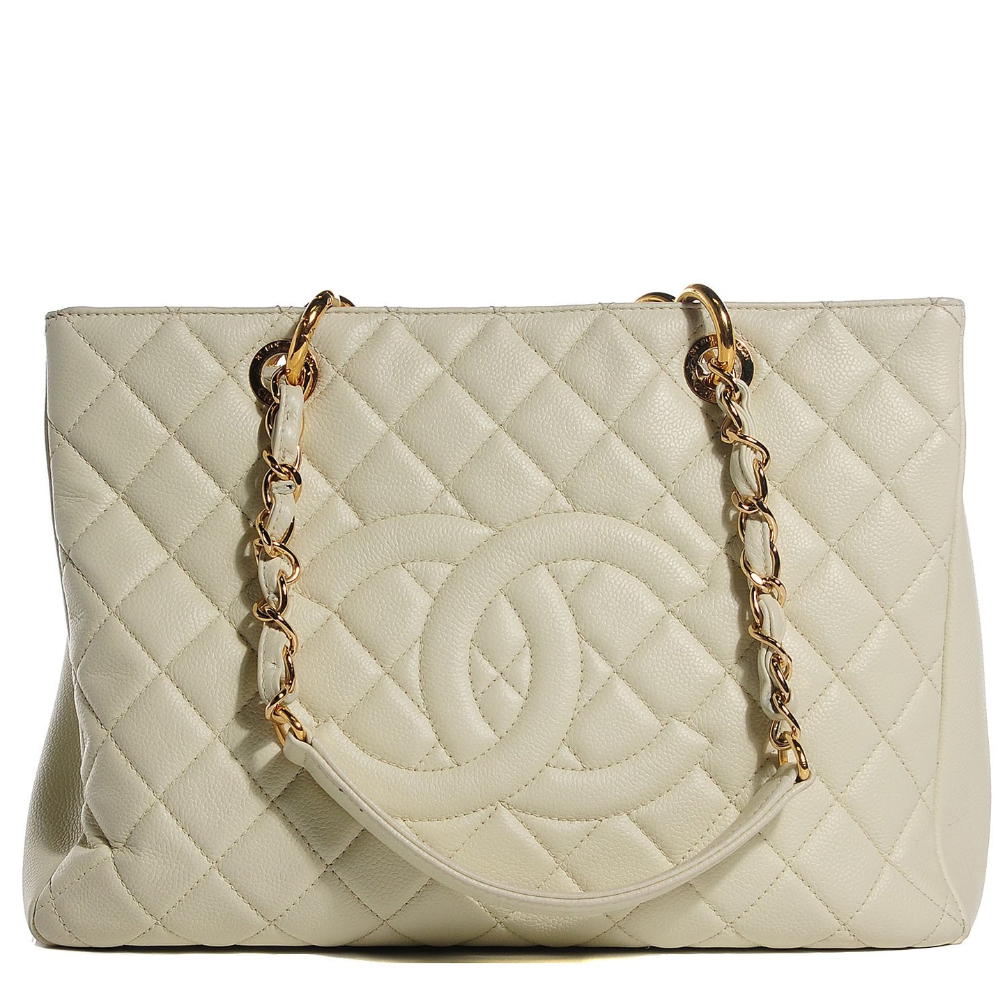Caviar Quilted Grand Shopping Tote GST Light Green