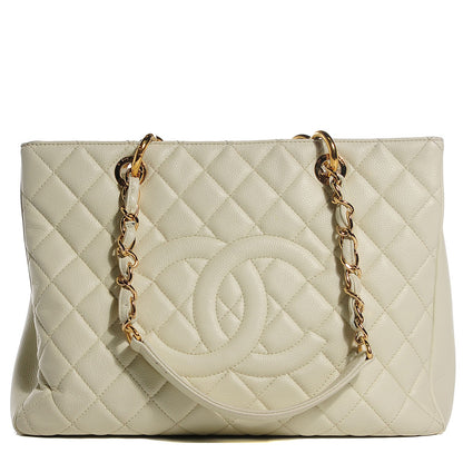 Chanel Caviar Quilted Grand Shopping Tote GST Light Green 1 of 7