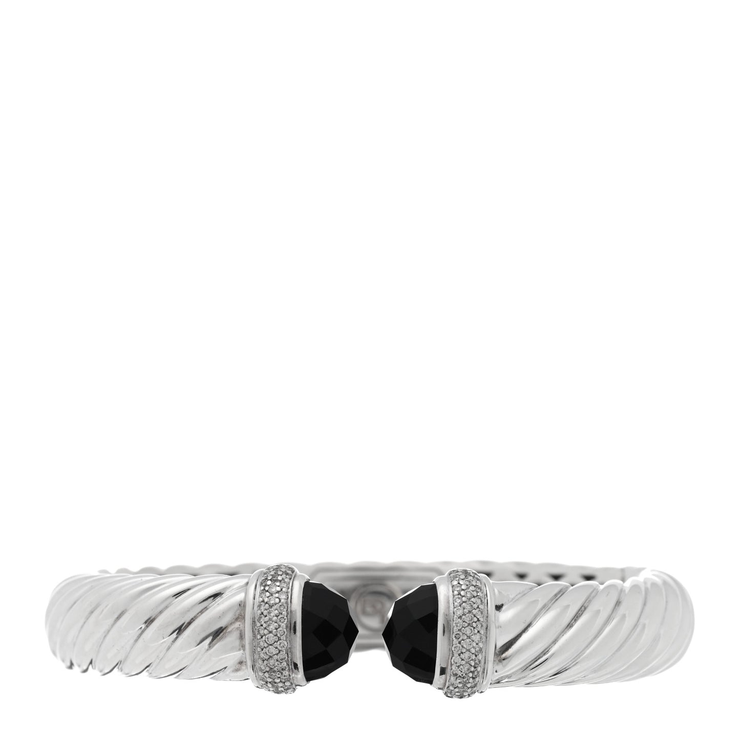 Sterling Silver Diamond Black Onyx 10mm Waverly Bracelet