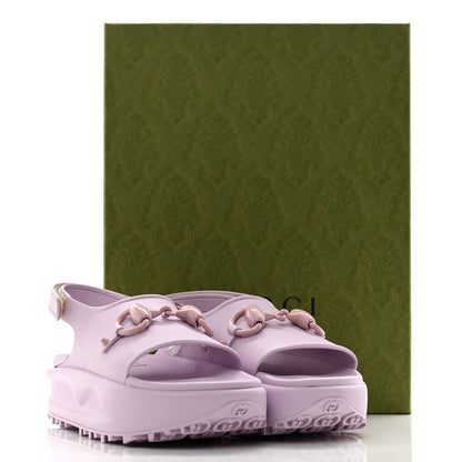 Gucci Soft Rubber Horsebit Touch Womens Strapped Sandals 39 Talc Pink 10 of 10