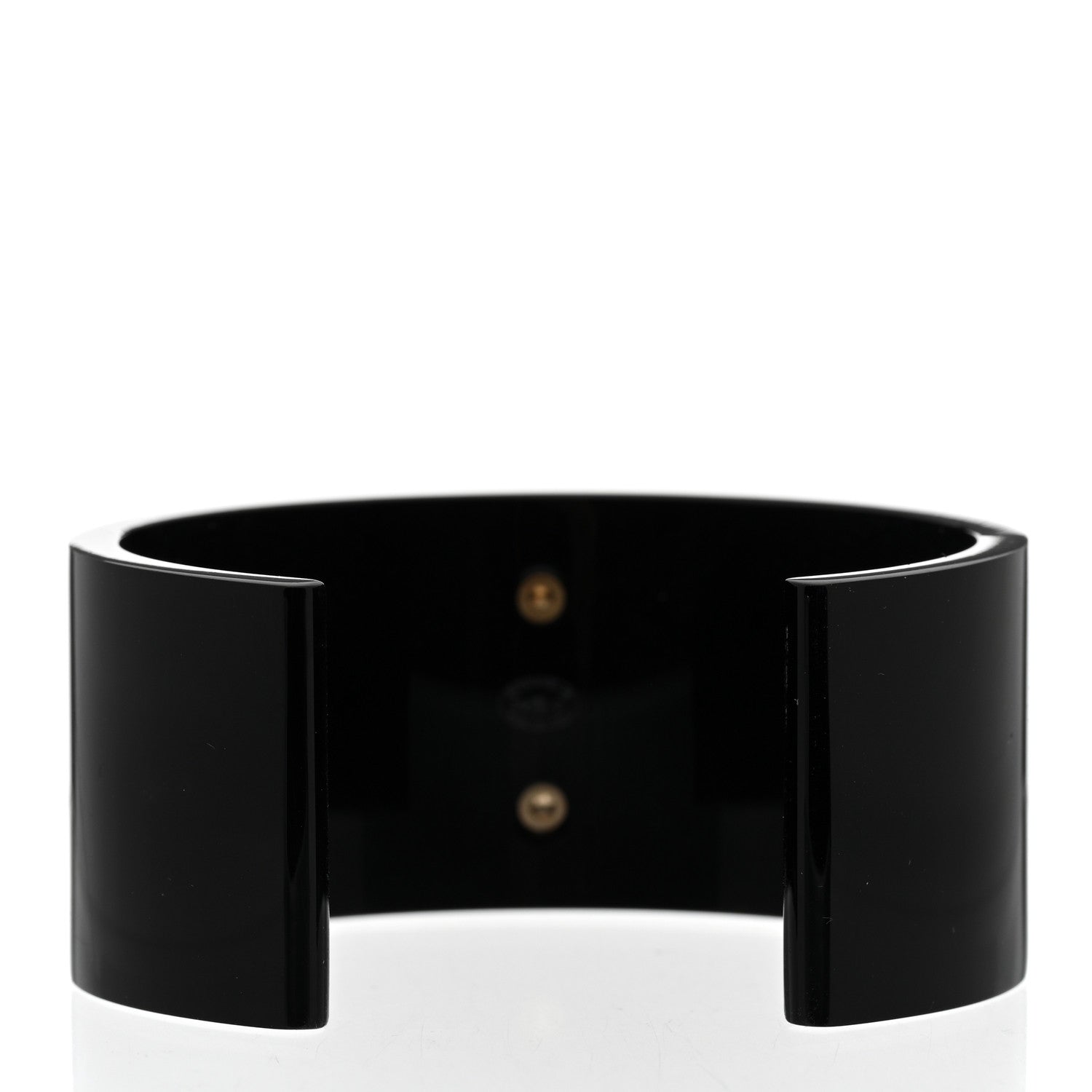 Chanel Resin CC Cuff Gold Black 3 of 5
