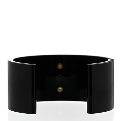 Chanel Resin CC Cuff Gold Black 3 of 5