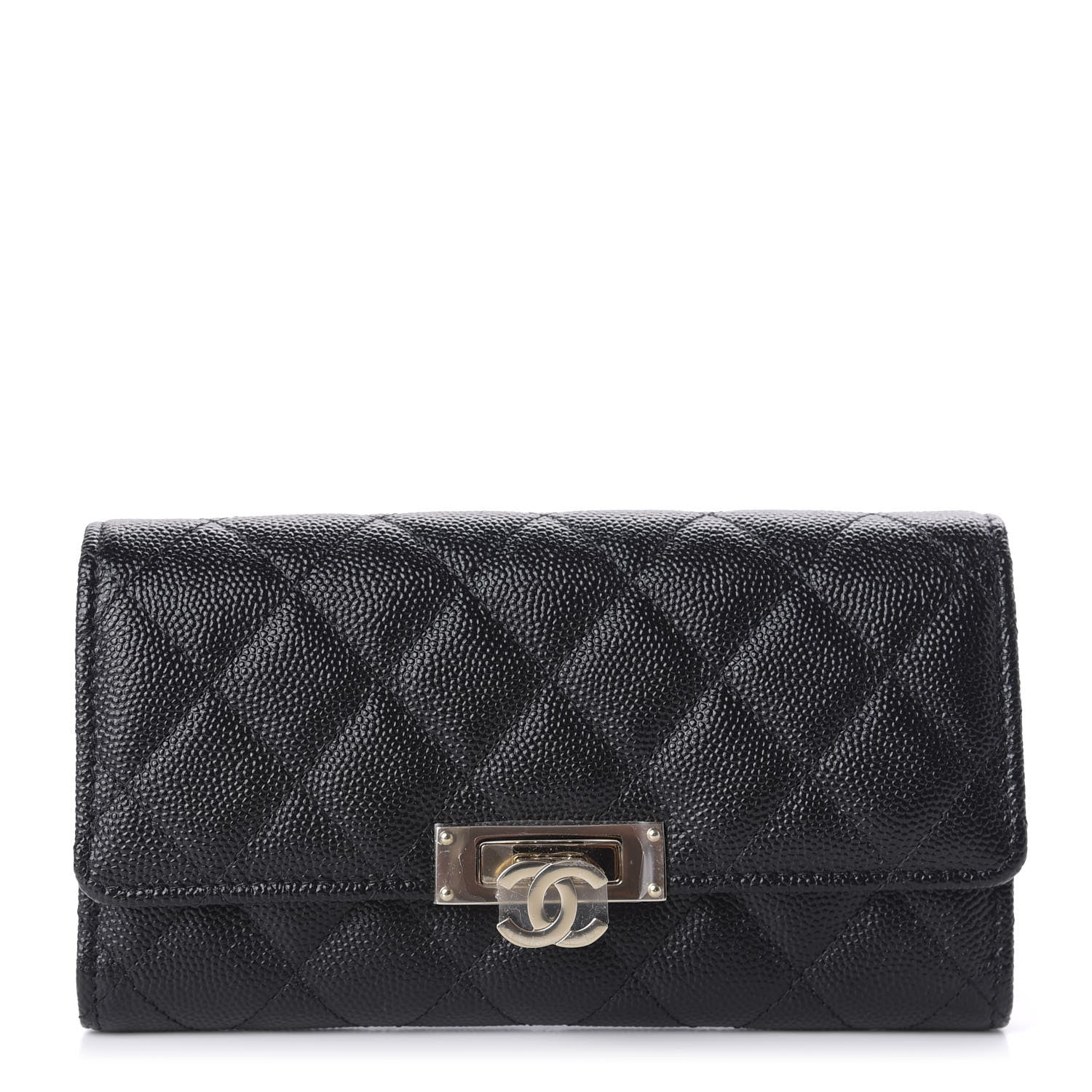 Chanel Caviar Quilted Large Golden Class Gusset Flap Wallet Black 1 of 7