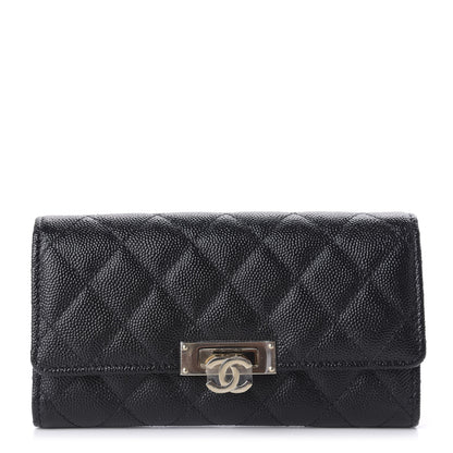 Chanel Caviar Quilted Large Golden Class Gusset Flap Wallet Black 1 of 7