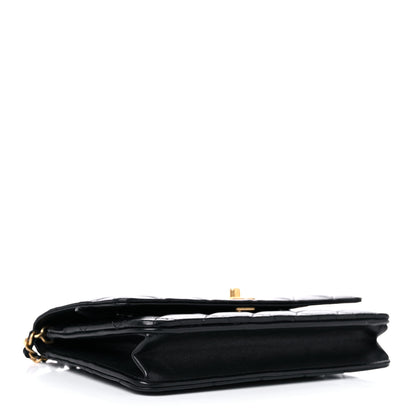 Chanel Lambskin Quilted CC Pearl Crush Wallet on Chain WOC Black 4 of 11