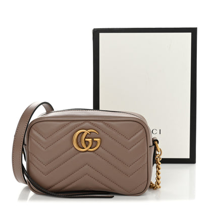 Gucci Calfskin Matelasse Mini GG Marmont Camera Bag Porcelain Rose 11 of 11