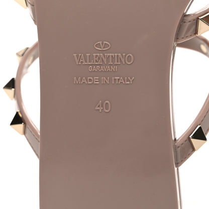 Valentino Garavani PVC Jelly Rockstud Caged Flat Thong Sandals 40 Poudre 8 of 9