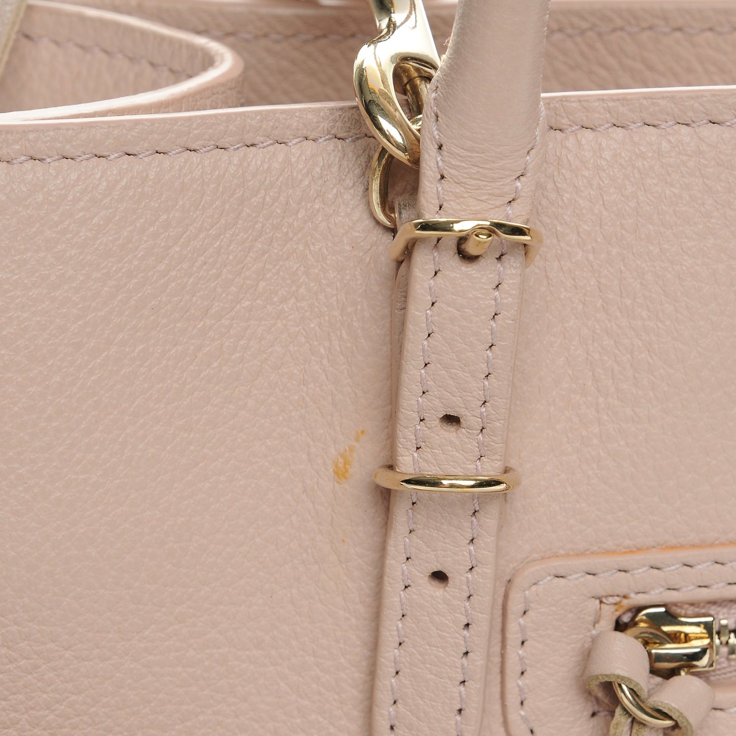 Grained Calfskin Gold Metallic Edge Hardware Papier Mini A4 Tote