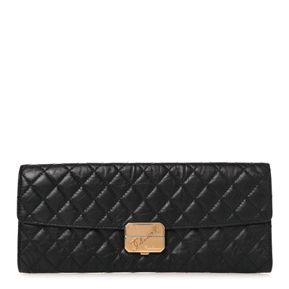 Chanel Metallic Aged Calfskin Quilted Paris Hamburg Clutch Black 1 of 9