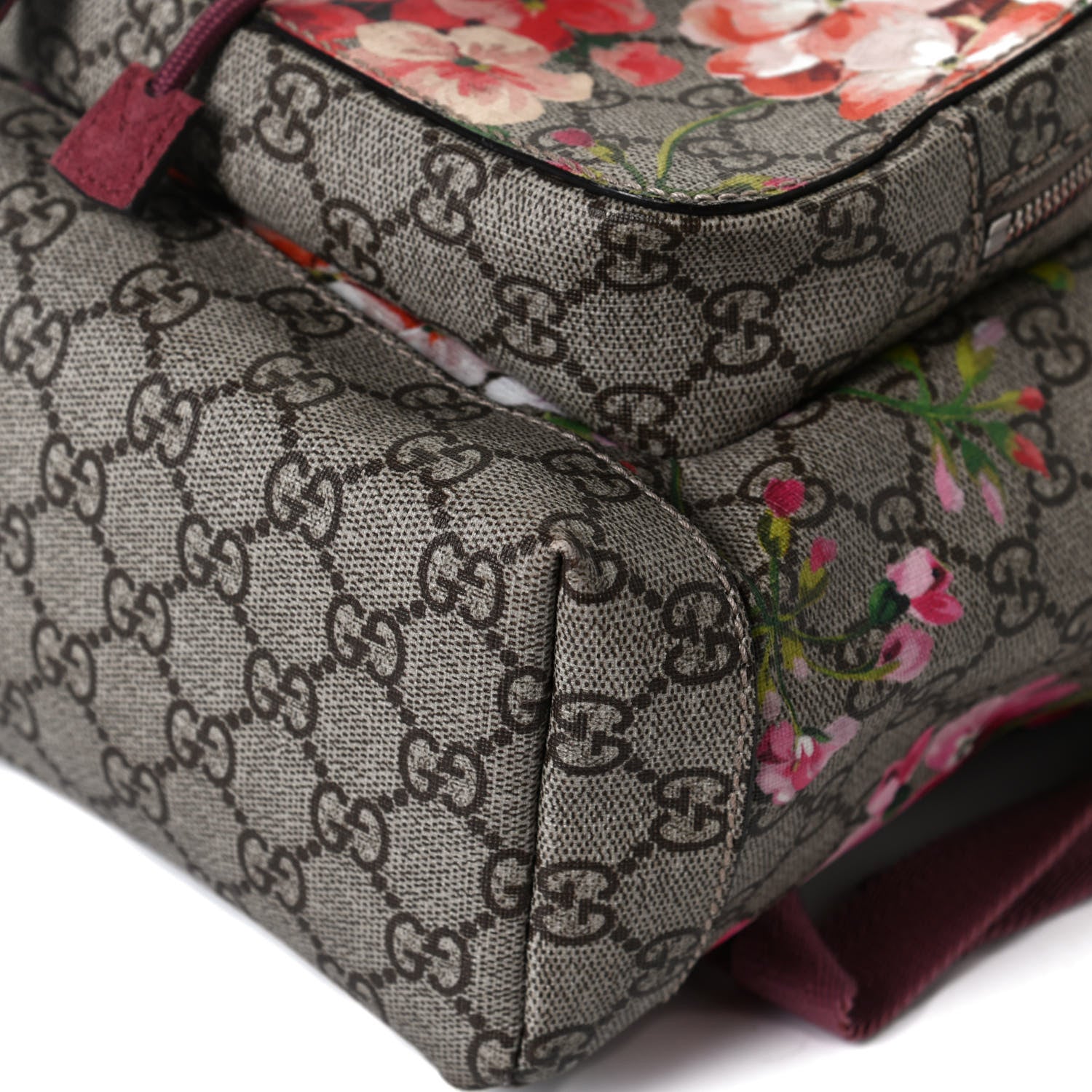 Gucci GG Supreme Monogram Blooms Small Single Buckle Backpack Beige Multicolor Dry Rose 12 of 12