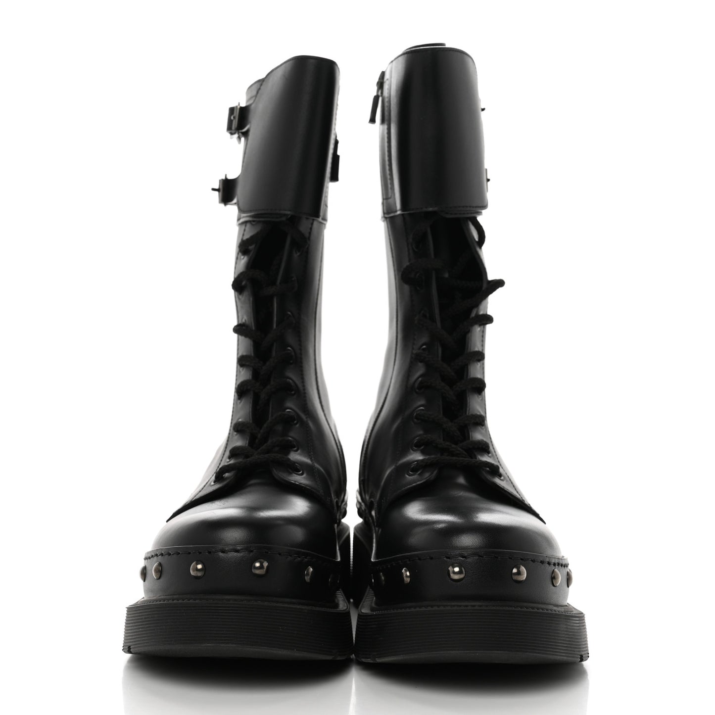 Calfskin Diorquake 25mm Combat Boots 41 Black