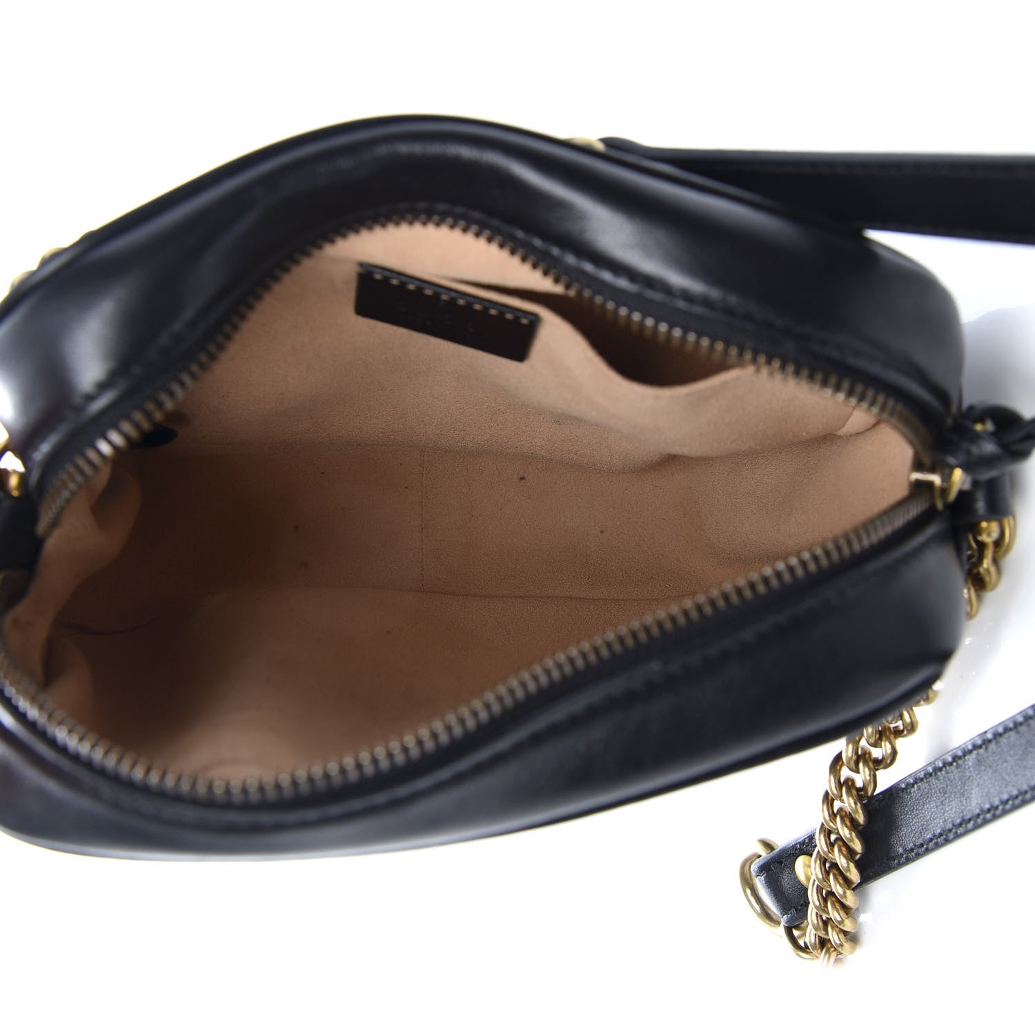 Gucci Calfskin Matelasse Mini GG Marmont Chain Shoulder Bag Black 5 of 9