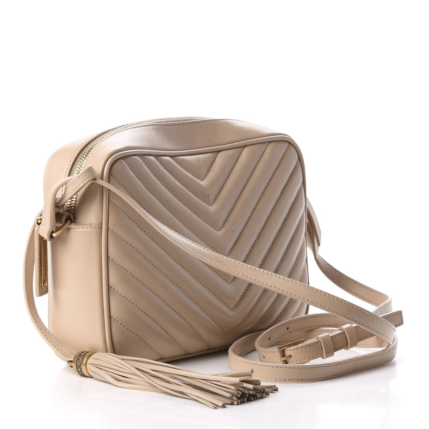Saint Laurent Calfskin Matelasse Monogram Lou Camera Bag Nude Powder 3 of 9