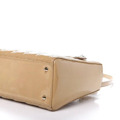 Christian Dior Patent Cannage Medium Lady Dior Beige 7 of 19