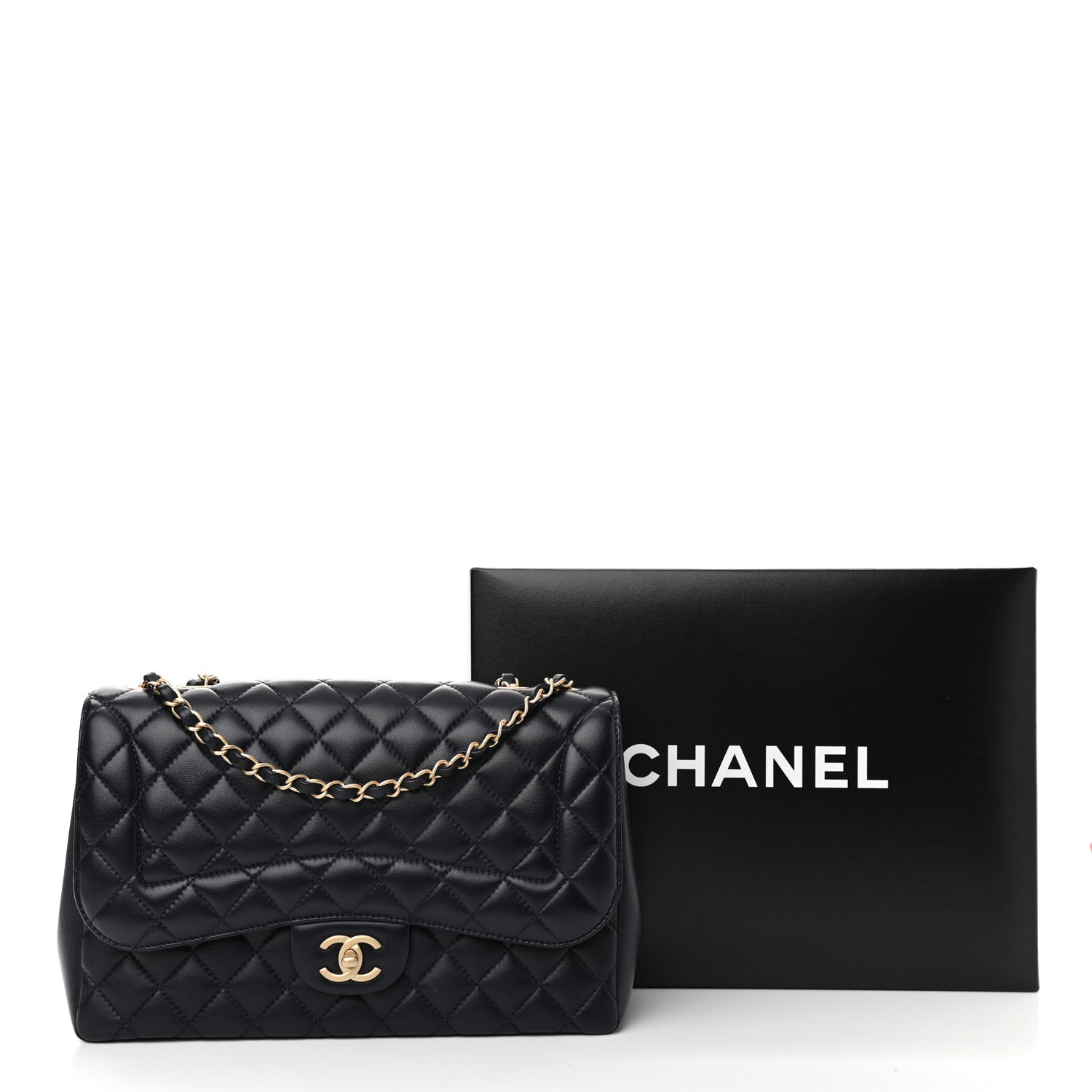 Chanel Lambskin Quilted Jumbo Mademoiselle Chic Flap Navy 11 of 11
