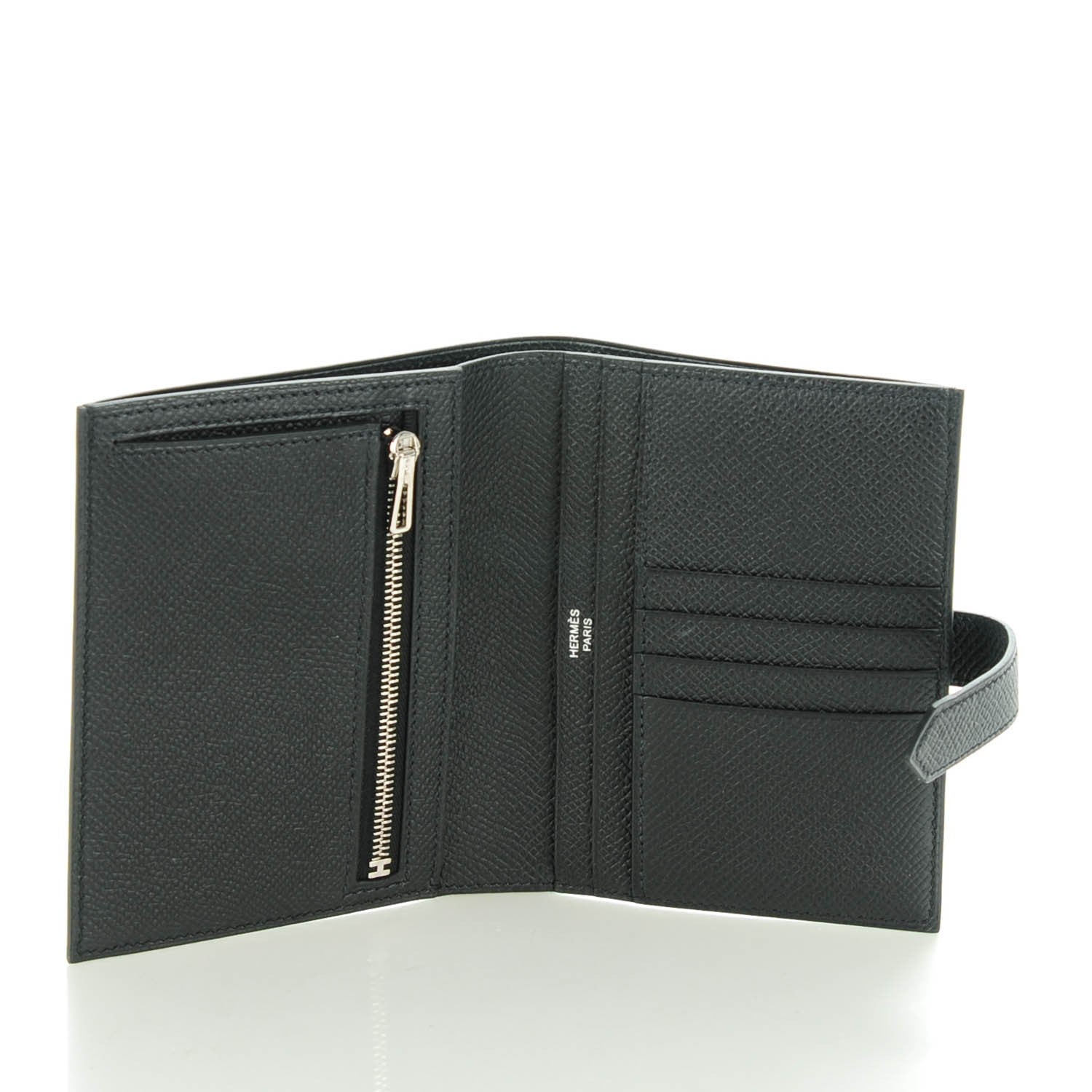 Hermes Epsom Bearn Compact Wallet Black 7 of 10