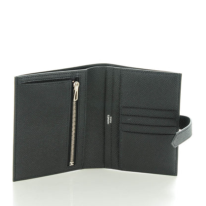 Hermes Epsom Bearn Compact Wallet Black 7 of 10