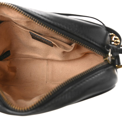 Gucci Calfskin Matelasse Mini GG Marmont Chain Shoulder Bag Black 5 of 10