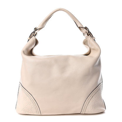 Gucci Calfskin Guccissima Trim Large Signoria Hobo Ivory 1 of 10