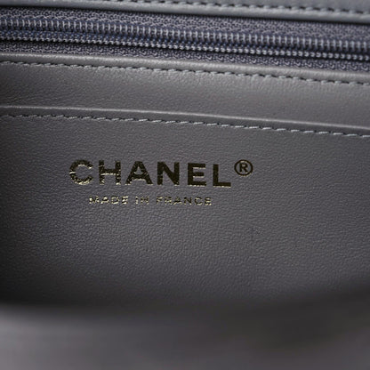 Chanel Lambskin Metal Quilted Mini Top Handle Rectangular Flap Grey 5 of 9