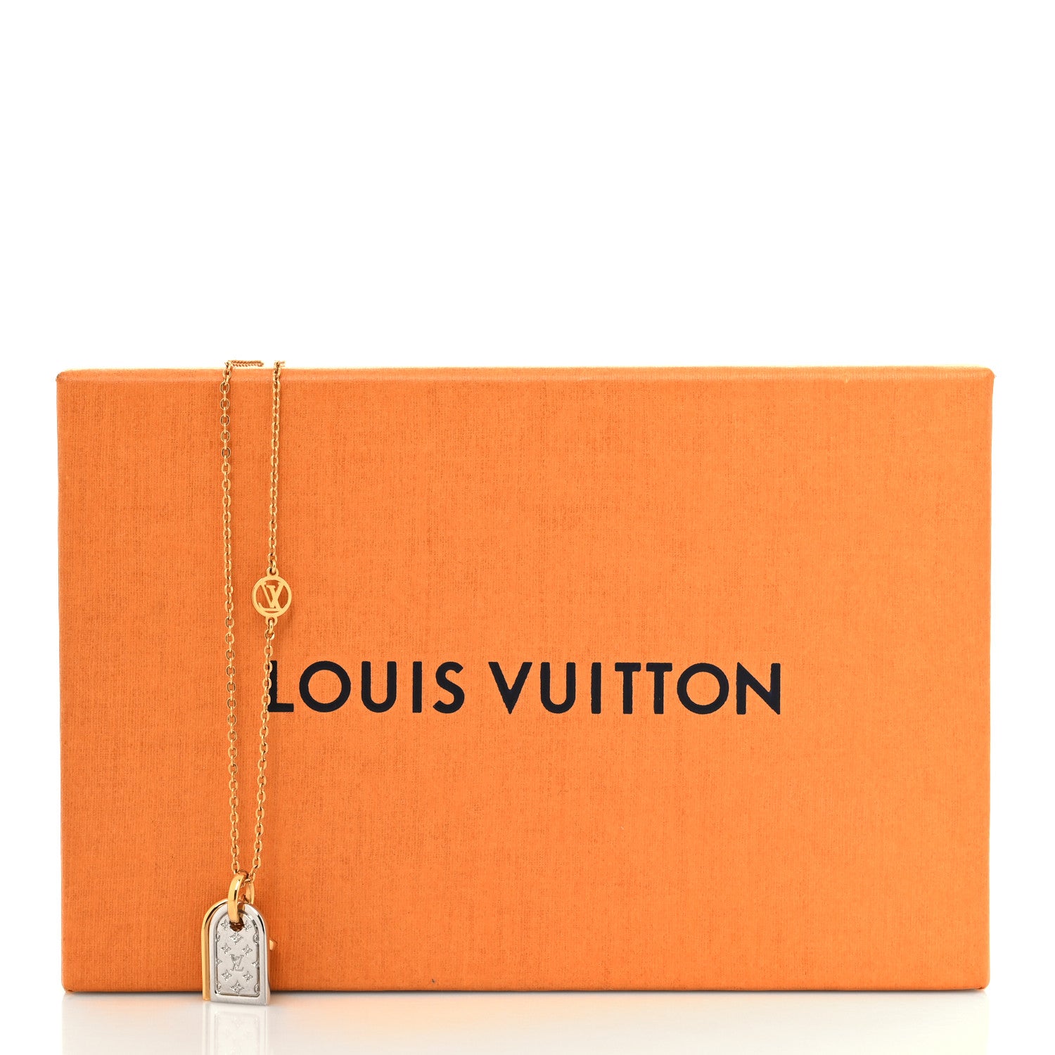 Louis Vuitton Nanogram Name Tag Necklace Gold 7 of 7