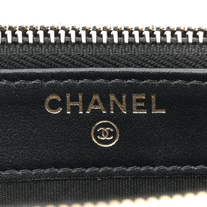 Chanel Caviar Quilted CC Filigree Clutch With Chain Beige Black 6 of 12