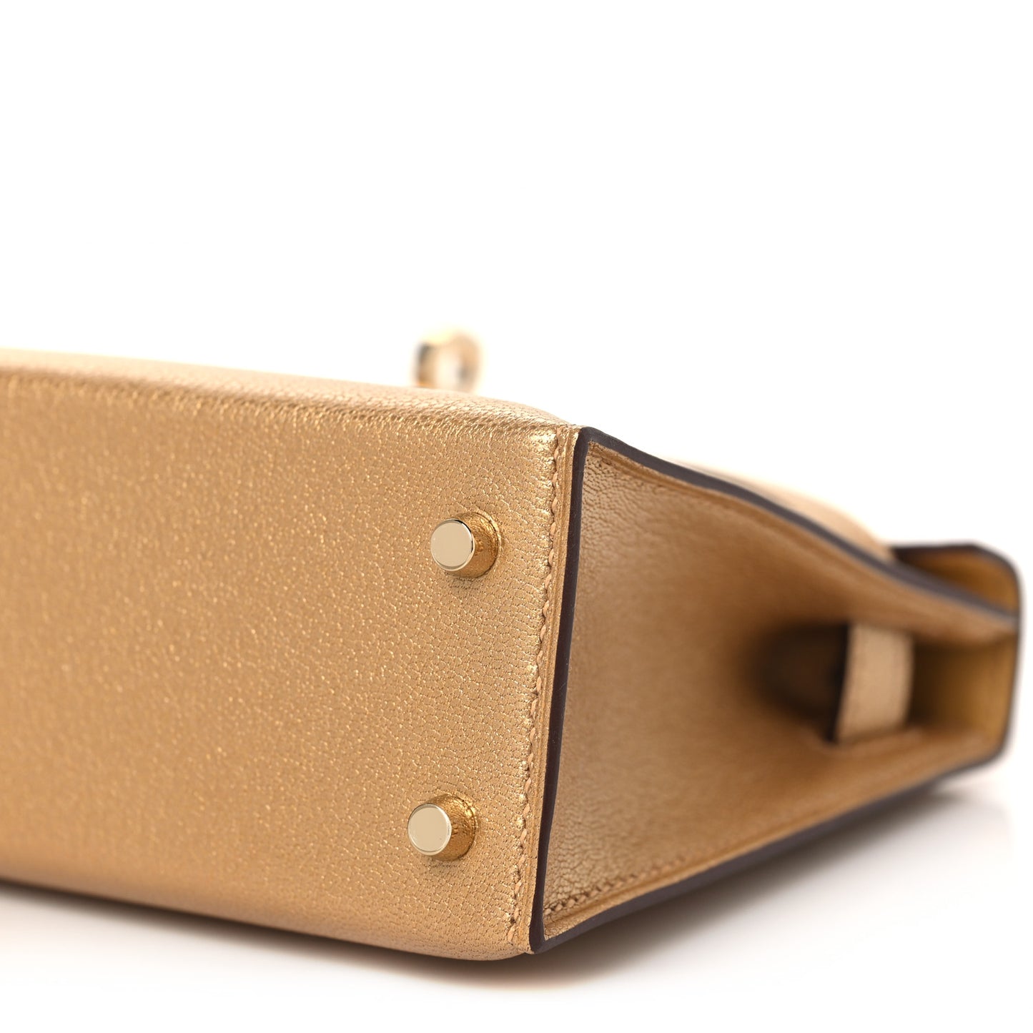 Metallic Chevre Chamkilight Mini Kelly Sellier 20 Dore