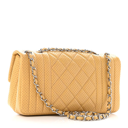Chanel Aged Calfskin Perforated Flap Beige 3 of 11