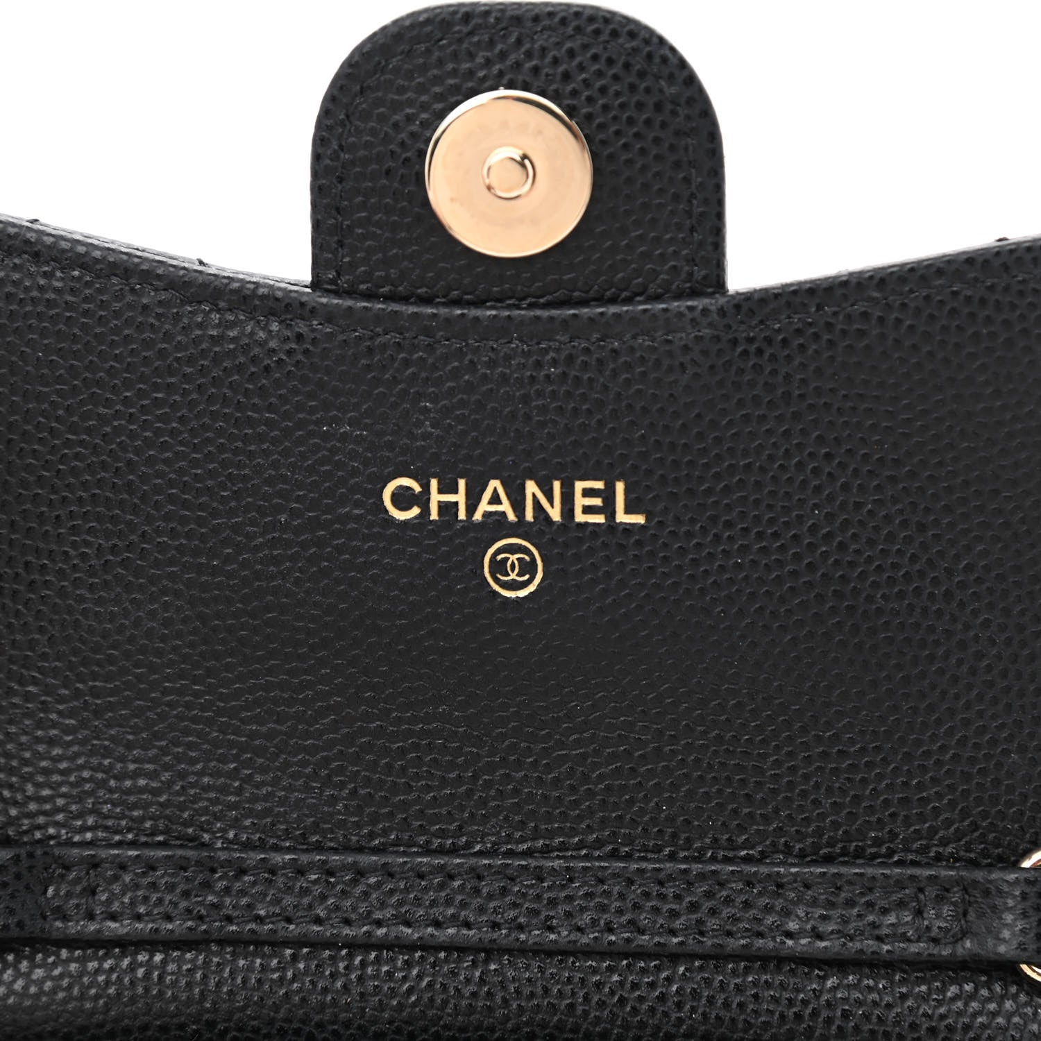 Chanel Caviar Quilted Flap Zip Card Holder On Chain Black 6 of 11