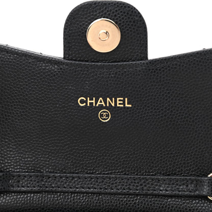 Chanel Caviar Quilted Flap Zip Card Holder On Chain Black 6 of 11