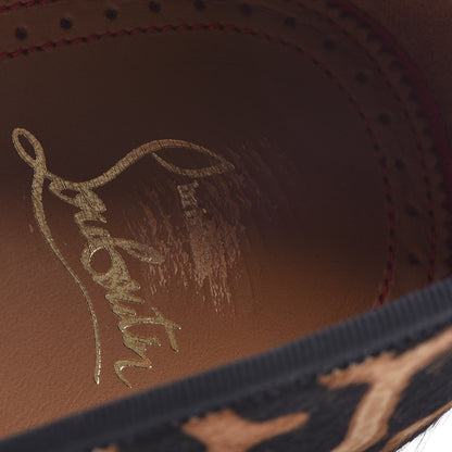 Christian Louboutin Leopard Print Pony Hair Mens By the Sofa Flat Loafers 43 Black Brown 8 of 10