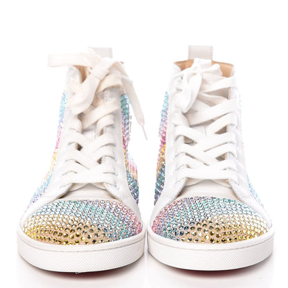 Christian Louboutin Veau Velours Calfskin Crystal Womens Rainbowbip Flat Sneakers 36 Version Multi 2 of 14