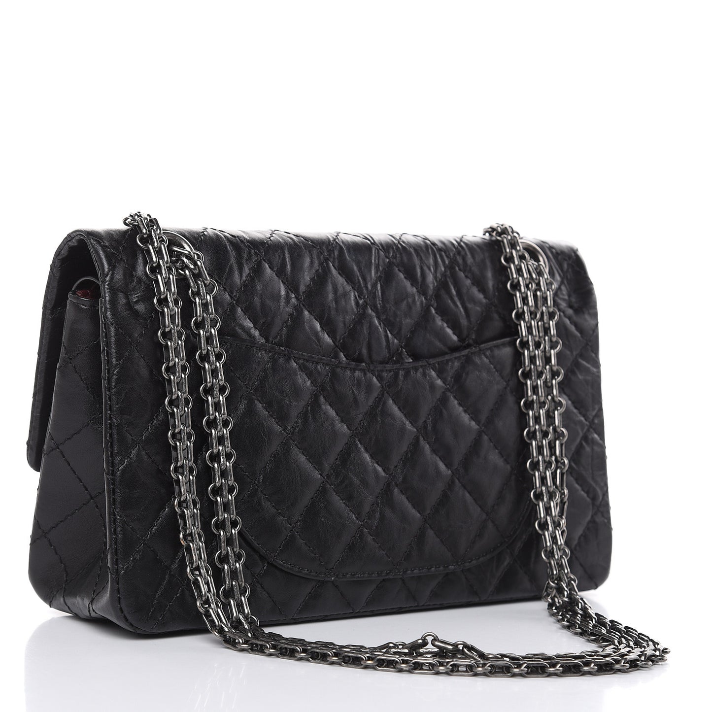 Aged Calfskin Quilted 2.55 Reissue 225 Flap Black