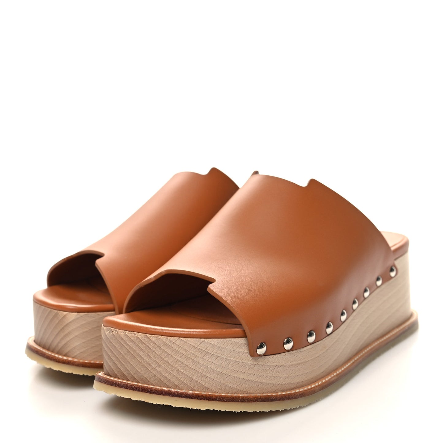 Calfskin Ellipse Mules 37 Marron Glaise